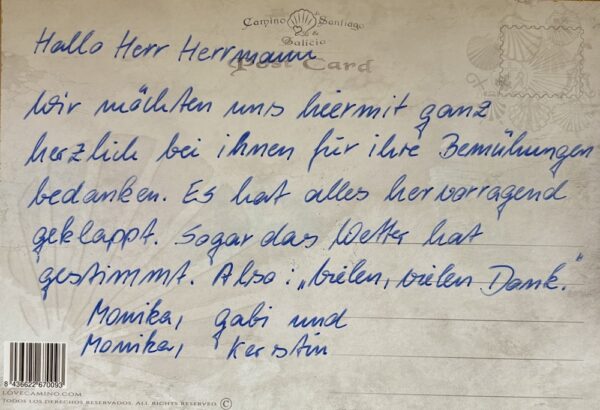 Grüße von Jakobsweg Reise